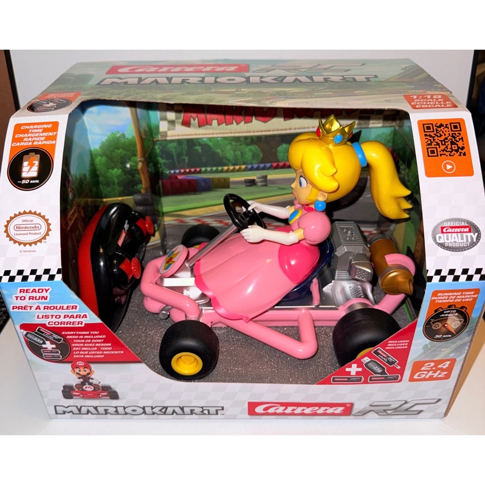 Carrera RC Mario Kart Pipe Kart Peach 1:18 Scale Pink New 2.4GHz 370200986P